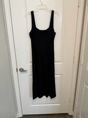 Loft Ribbed A Line Midi Dress Sz 10 NWT Ponte Knit Fit and Flare Zip Back thumbnail 5