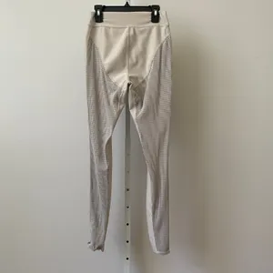 Alo Yoga Sporty Chic Yoga Pilates Mesh‎ Panel Leggings Medium Beige thumbnail 6