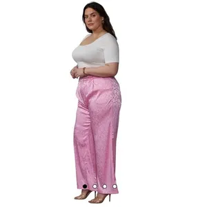 NY & C 2X Pink Leopard Print High Waist Wide Leg‎ Dressy Pants thumbnail 2