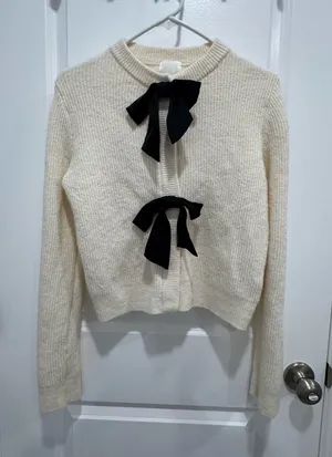 H&M Cardigan Sweater bows size S thumbnail 1