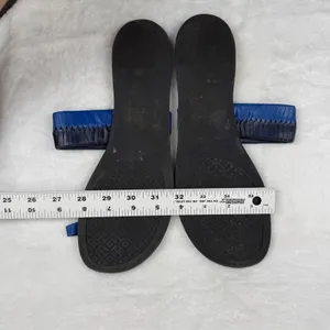 Tory Burch Blue Woven Leather‎ Toe Ring Slide Flat Sandals Womens 8.5 Estimated thumbnail 10