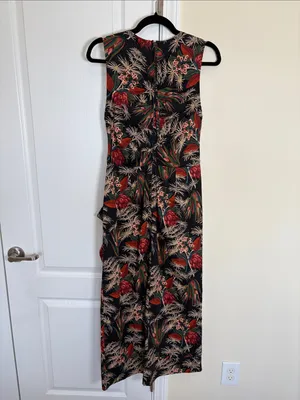 Ulla Johnson Edlyn Anthurium Floral Ruched Sleeveless Midi Dress Cotton Sz 6 thumbnail 6
