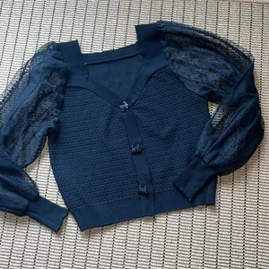 J. Ing Bow Button Cardigan Black Size XS thumbnail 1