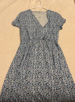 Blue Floral Dress Size M thumbnail 1