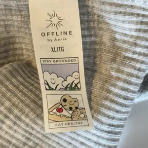 483 | NWT OFFLINE by Aerie Ribbed Cropped Tank Top Light‎ Gray XL thumbnail 5