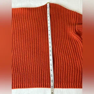 French Connection Womens burn Orange Knit Long Sleeve Sweater Stretch Top Size M thumbnail 8