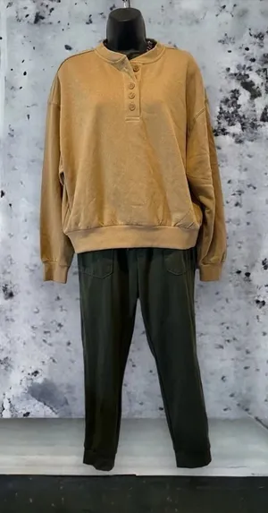 Reflex Fleece‎ Henley Sweatshirt Tan size small thumbnail 1