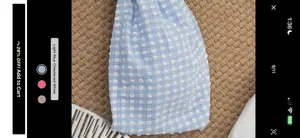 SheIn Women's Plaid Strapless Wireless Bandeau Bikini Set thumbnail 7