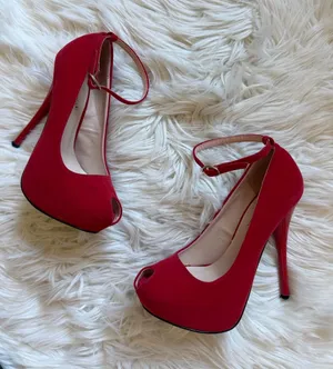 Shoe Dazzle Arya peeptoe pumps Red Size 6 thumbnail 1