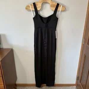 NEW AZAZIE Nessi Stretch Satin‎ Dress Black Formal Maxi Gown Bridesmaid Size A10 thumbnail 4