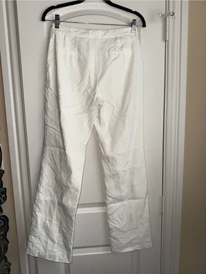 Antonio Melani White Linen Pants size 0 thumbnail 3