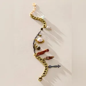 NWT Free People Ariana Ost Bali Charm Anklet In Gold thumbnail 2