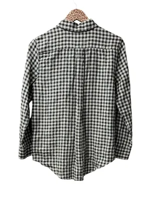 Quince 100% European Linen Long Sleeve Shirt Khaki Black Gingham Small NEW NWT thumbnail 3
