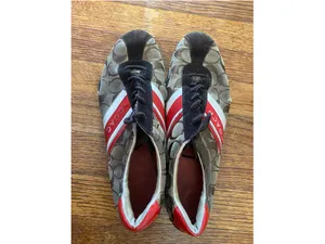 Coach Jayme Signature C Sneakers Brown Red Logo Low Top Lace Up Y2K Collectible thumbnail 5