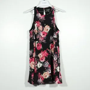 NWOT Lulus Casual Floral Mini Black Dress Size XS thumbnail 4