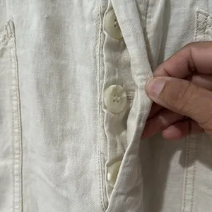 Free People Revolve Tomboy Linen Shorts Size S Color is Cream Oversized thumbnail 3