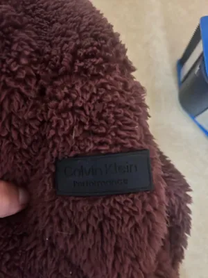 Burgundy Calvin Klein fleece jacket thumbnail 2