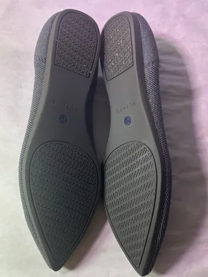 Rothy's Gray Pointed Toe Knit Ballet Flats with Blue Lining thumbnail 8