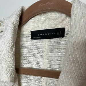 Zara Cream Tweed Long Cardigan Small thumbnail 4