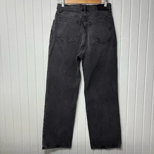 Abercrombie & Fitch Gray-Black Straight Leg Relax Fit High Rise Jeans‎ Size 28/6 thumbnail 3