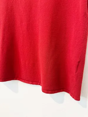 Eileen Fisher Top Size Large Red Round Neck Short Sleeve Knit‎ Coastal Grandma thumbnail 3