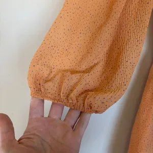 Anthropologie Moon River Celeste Wrap Dress Small Orange Chiffon‎ Wrap Tie Waist thumbnail 5