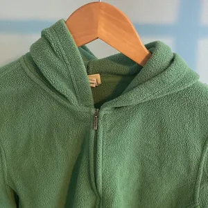 L.L. Bean Polartec Green Fleece Full Zip Jacket Medium Coat Preowned thumbnail 2