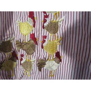 Vintage Bechamel Petites Shirt PL Red‎ White Pinstripe Rooster Embroidered thumbnail 8
