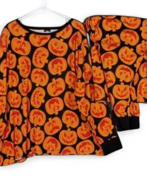 Halloween unsex 2pc lounge wear Size XL Hide and Eek - Pumpkin Print thumbnail 1