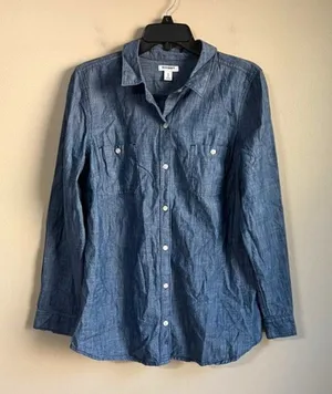 Old navy‎ medium blue blouse thumbnail 1