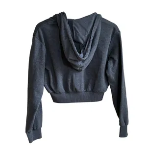 H&M Divided Cropped Zip Up Hoodie Small Dark Gray Womens Fleece Sweatshirt thumbnail 6