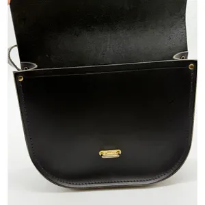 The Cambridge Satchel Company Saddle Bag Women Small Black Leather Crossbody thumbnail 5