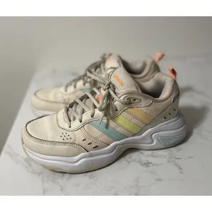 Adidas Strutter Sneakers Womens 5.5 Beige Pastel Rainbow Stripes GX6160 Dad Shoe thumbnail 3