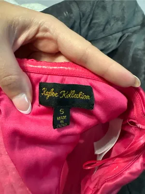 Satin Strapless Corset Crop Top in Bright Pink thumbnail 4