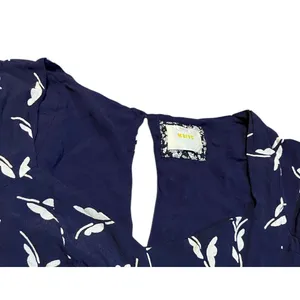 Maeve Anthropologie Navy Blue White Fern Print Sweetheart Mini Dress XS thumbnail 7