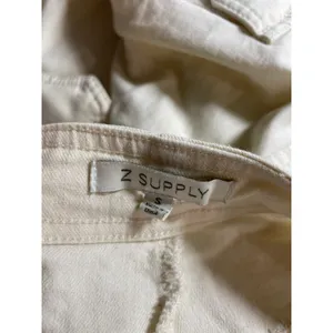 Z Supply Womens White High Rise Carrot Barrel Wide Leg Cargo Denim Jeans Pants S thumbnail 5