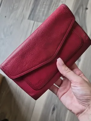Vintage Red Leather Fossil trifold wallet thumbnail 12