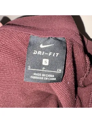 Nike Versa Cropped Crewneck Sweatshirt - Burgundy - Size Small - Embossed Logo thumbnail 5