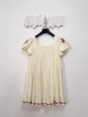 Jacquie the Label Ayla Babydoll Dress Boho Embroidered Puff Sleeve Mini Dress thumbnail 2