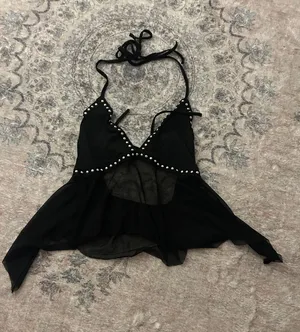 Black Y2K studded Top thumbnail 1