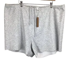 Skims‎ NWT Size 3X Cotton Fleece Shorts Light Heather Gray Drawstring Lounge thumbnail 1
