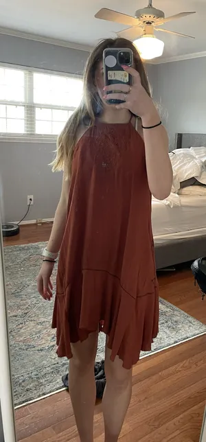 Free People Orange Sun Dress thumbnail 1