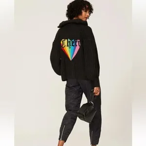 RTR Zadig & Voltaire Cheri Zip Turtleneck Sweater Zippered Knit Black sz M thick thumbnail 3