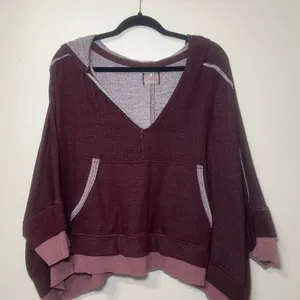 Free People Movement Burgundy Bonfire Hoodie thumbnail 2