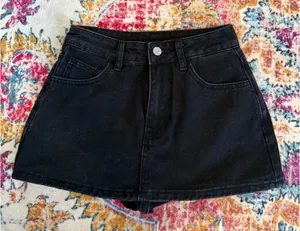 SheIn black jean skort thumbnail 1