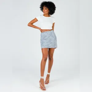 Princess Polly Flo Mini Skirt in Blue Size 0 New with tag thumbnail 4