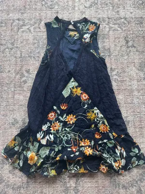 Umgee Navy Floral Dress thumbnail 2