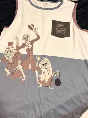 Disney Haunted Mansion Two-Tone Ghosts Sleeveless Tank Top in White and Blue thumbnail 3