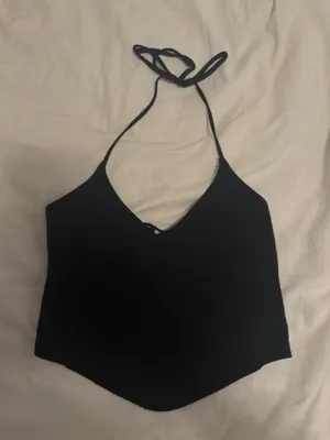 TIC TOC Black Halter Neck Tie Top thumbnail 1