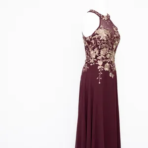 Betsy & Adam‎ - "Celeste" Long Embroidered Chiffon Gown. thumbnail 7